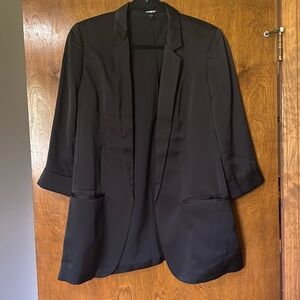 Express black silk blazer